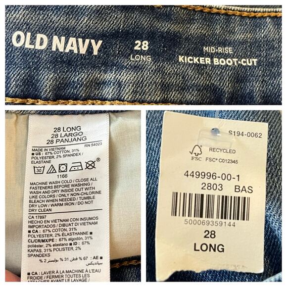 Old Navy Jeans NEW Mid Rise Kicker Boot Cut Light Wash Women’s Plus Size 28L - Picture 8 of 9
